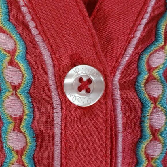 Lilly Pulitzer Tunic Top Shirt Pink Coral Women’s Size Medium M Embroidered - Picture 5 of 10